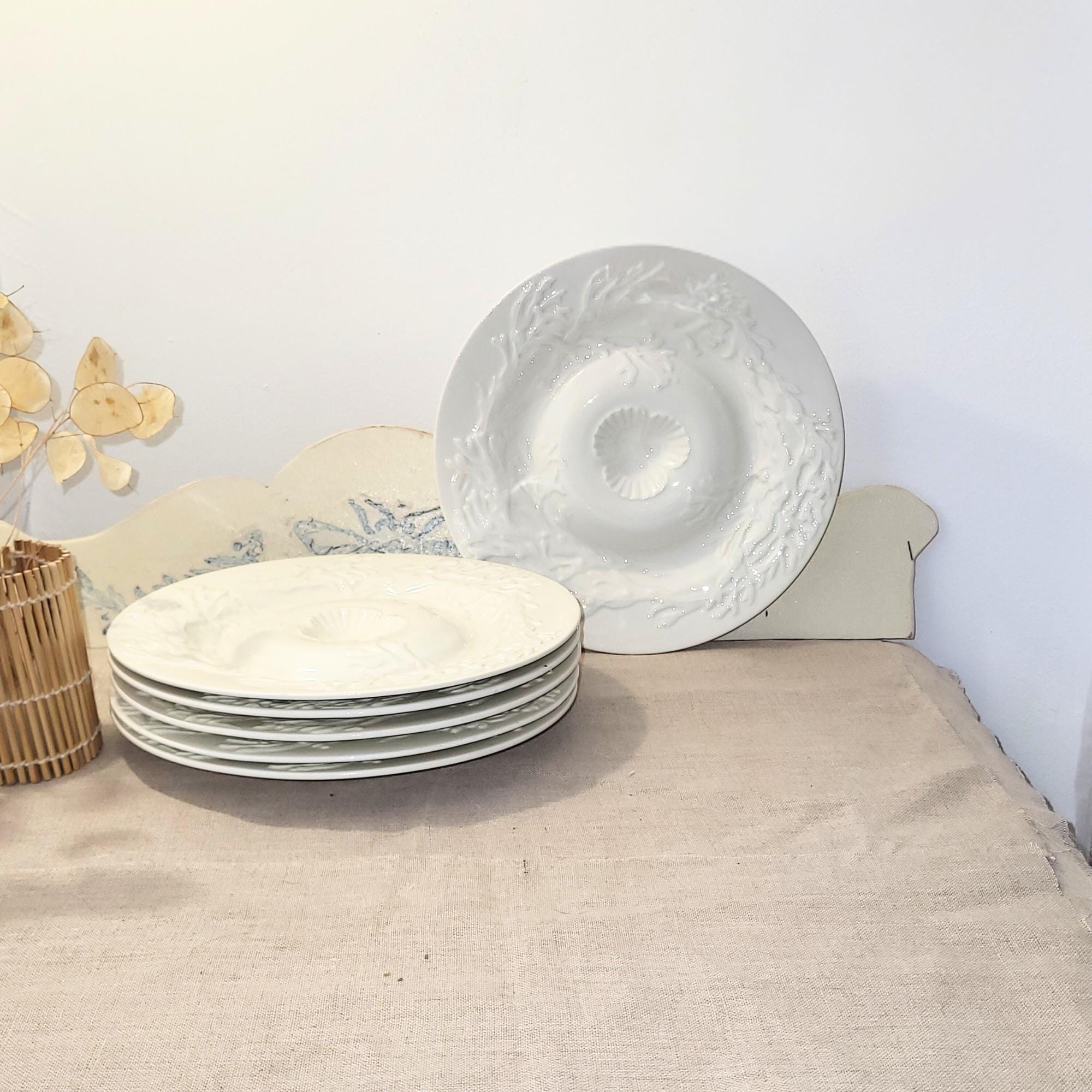 ジアン フランス アンティーク プレート 6枚 マジョリカ 皿 食器希少