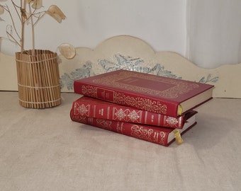 Lot of 3 old books. French decoration books. French authors. Pretty old red books.