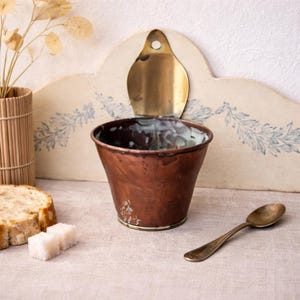 Kleiner antiker Wandpflanzkasten aus Kupfer – Anfang des 20. Jahrhunderts – Vintage-Wandpflanzkasten im Landhausstil