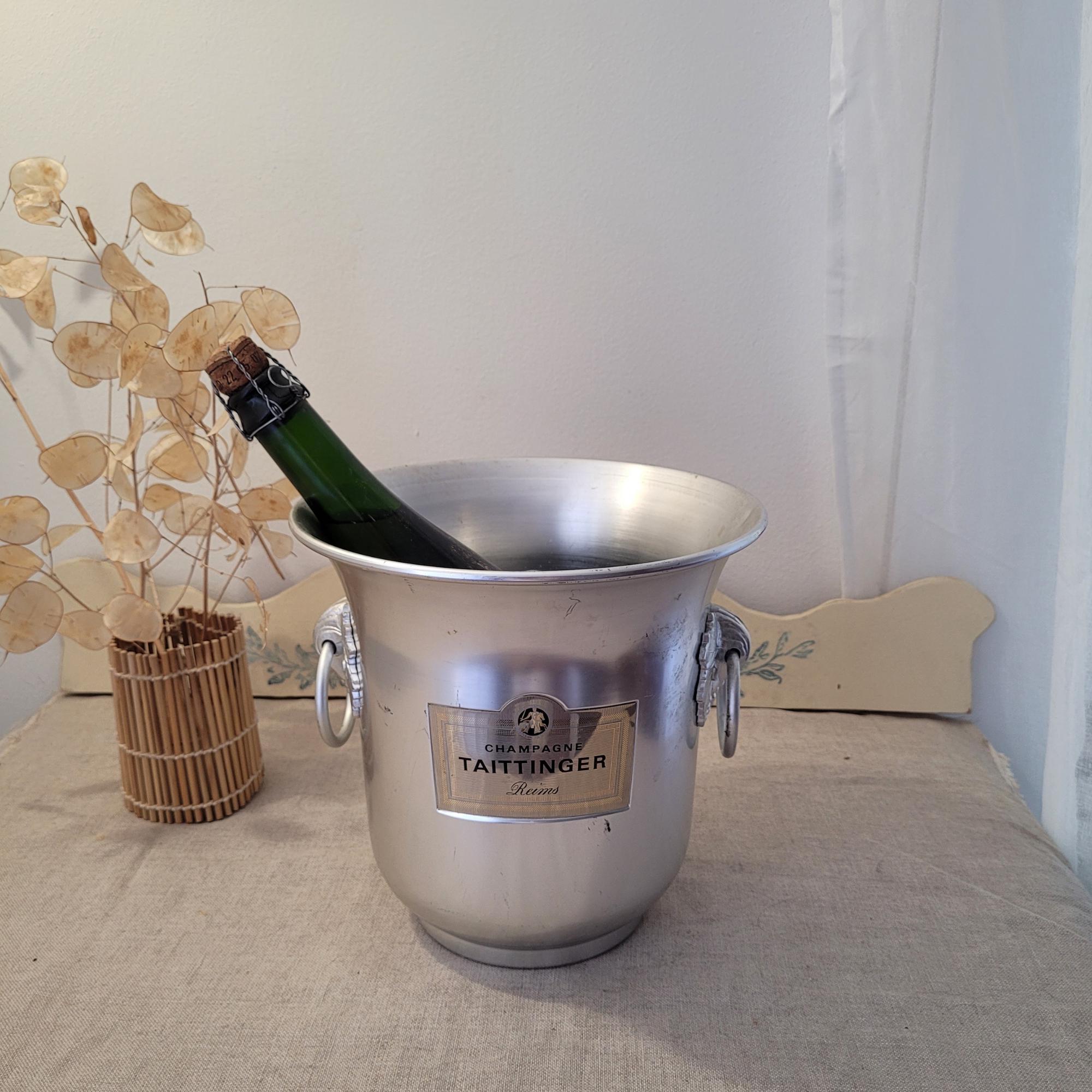 Seau à Champagne Taittinger En Aluminium - Art Déco, Fabrication Française
