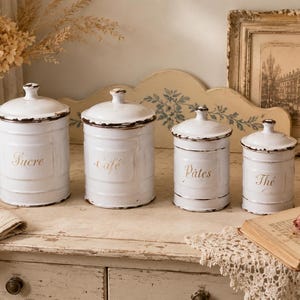 Antique Tea, Coffee, Sugar Canisters - Etsy
