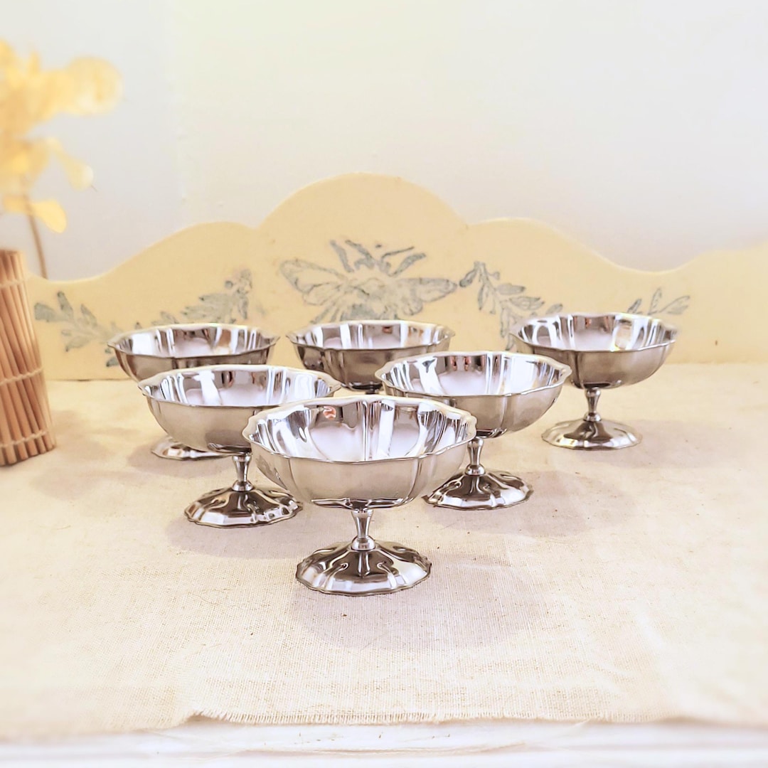 フランス　アンティーク　ヴィンテージ　アイスクリームカップ　ステンレス製　4脚 il_1080xN.6206169145_qqk9.jpg