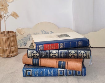 Lot de 4 livres anciens. Livres de décoration français. Auteurs Français. Jolis livres anciens de coloris bleu .
