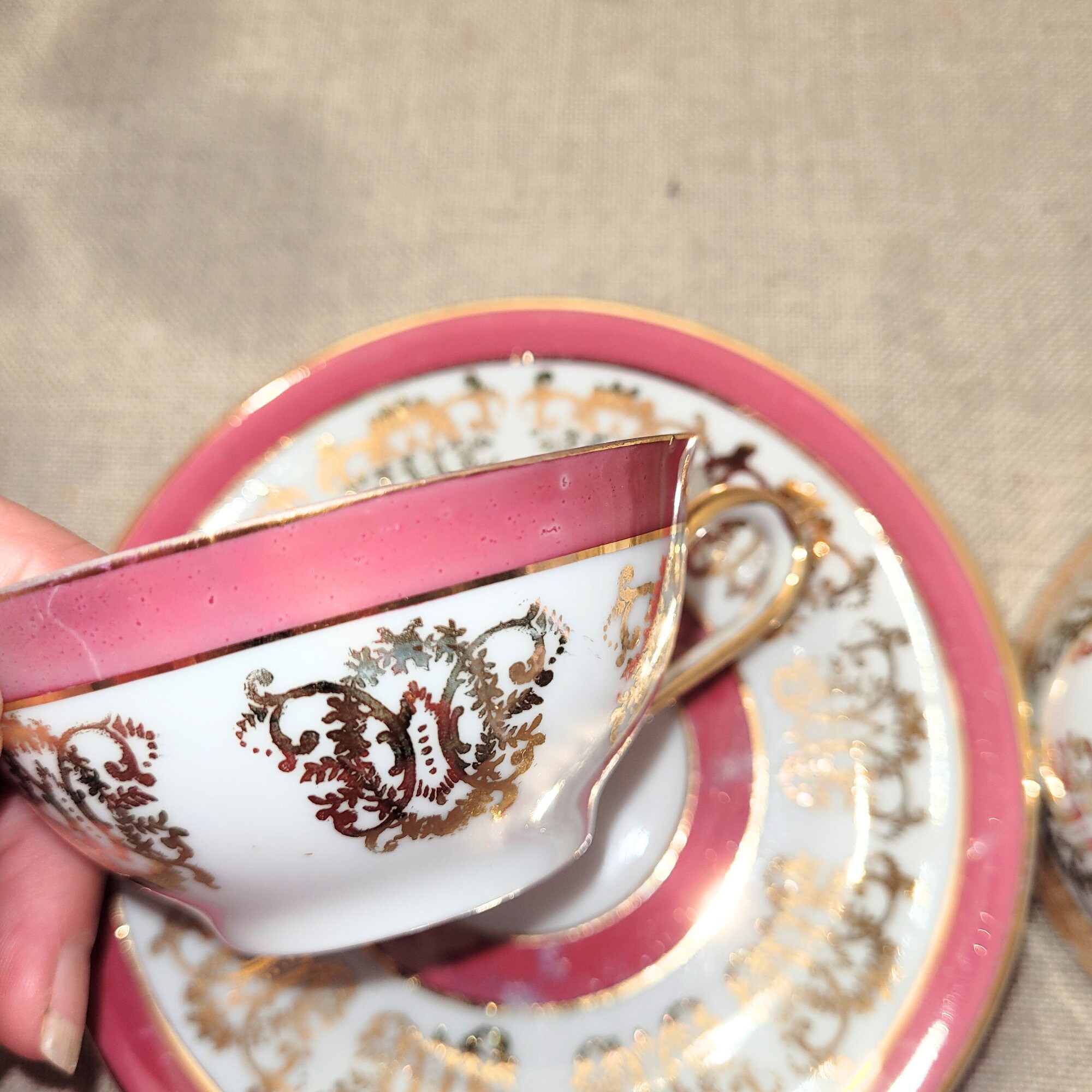 Lot de 3 tasses et soucoupes anciennes