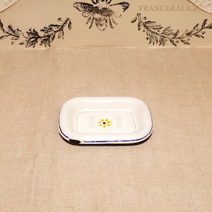 French  antic enamelled soap dish