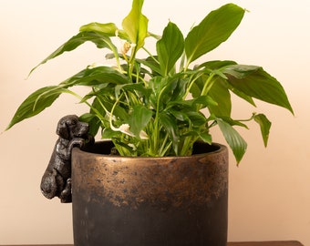 Labrador Pot Buddy Pot Hanger - bronze Labrador - Garden decoration