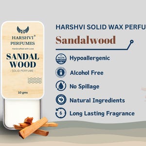 Perfume sólido de sándalo hecho a mano: fragancia amaderada y calmante