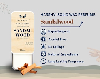 Handmade Sandalwood Solid Perfume: Woody Calming Fragrance