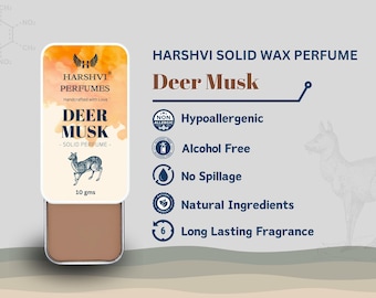 Handmade Deer Musk Solid Perfume: Alcohol-Free Animalic Fragrance