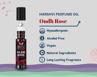 Aceite de perfume Rose Oud: aroma floral amaderado unisex hecho a mano