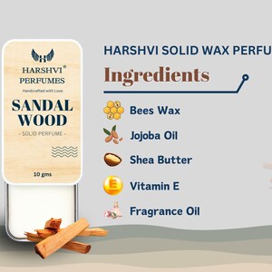 Handmade Sandalwood Solid Perfume: Woody Calming Fragrance image 4