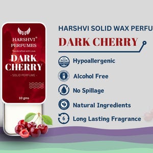 Handmade Dark Cherry Solid Wax Perfume: Alcohol-Free Unisex Fragrance