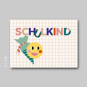 Postal "Aluno" (DIN A6), papel reciclado, matrícula escolar, parabéns, cone escolar 1º dia de aula, primeira classe, parabéns, presente, sorriso
