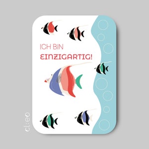 Kleine Affirmationskarte/Mutmachkarte "Ich bin einzigartig!" (DIN A7), Glaubenssätze, Ostern, Einschulung, Geburtstag