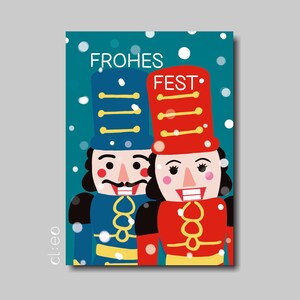 Cartolina "Buon Natale" (DIN A6), carta riciclata, schiaccianoci, Natale, Buon Natale, biglietto di Natale, selfie, bambini, illustrazione
