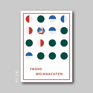 Cartolina "Buon Natale II" (DIN A6), Natale, biglietto d'auguri, Natale, buone vacanze, Bauhaus, palline per albero di Natale, minimalista, Art Déco