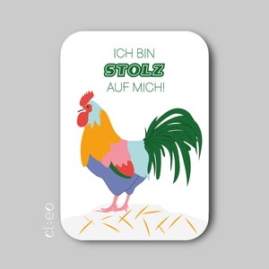 Piccola cartolina di affermazione/incoraggiamento "Sono orgoglioso di me stesso!" (DIN A7), credenze, Pasqua, iscrizione a scuola, compleanno