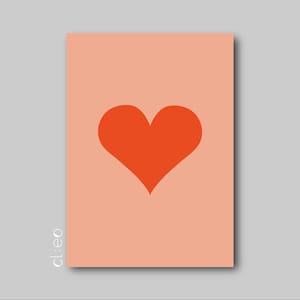 Postkarte "Mein Herz" (DIN A6) aus Naturpapier zum Valentinstag, Geburtstag, Muttertag, Jahrestag, Geburt, Liebe, Freundschaft, Hochzeit