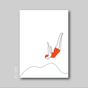 Postkarte "Kopf über" rein ins Glück (DIN A6) aus Naturpapier für Valentinstag, Dankeskarte, Muttertag, lieben Gruß, Geburtstag, Brautparty