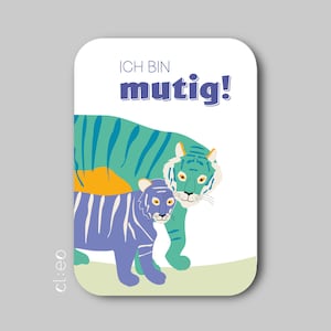 Kleine Affirmationskarte/Mutmachkarte "Ich bin mutig!" (DIN A7), Glaubenssätze, Ostern, Einschulung, Geburtstag
