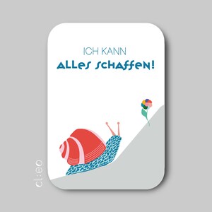 Kleine affirmatiekaart/aanmoedigingskaart "Ik kan alles!" (DIN A7), geloofsovertuigingen, Pasen, schoolinschrijving, verjaardag
