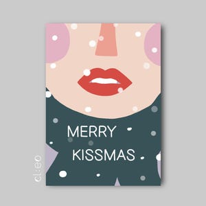 Cartolina "Buon Bacio" (DIN A6), carta riciclata, amore, Natale, congratulazioni, coppia, cartolina di Natale, felicità, bacio, bocca