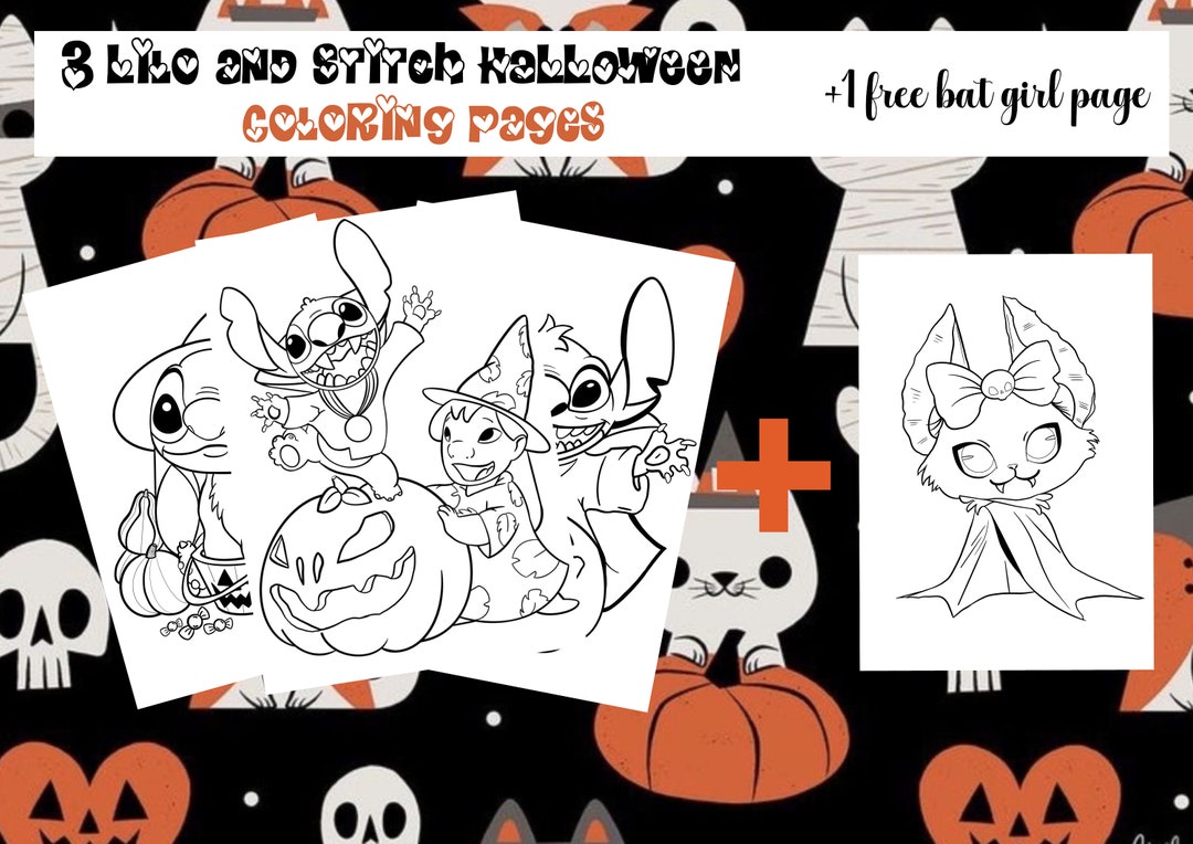 31 HALLOWEEN Lilo and Stitch COLORING PAGES - Etsy