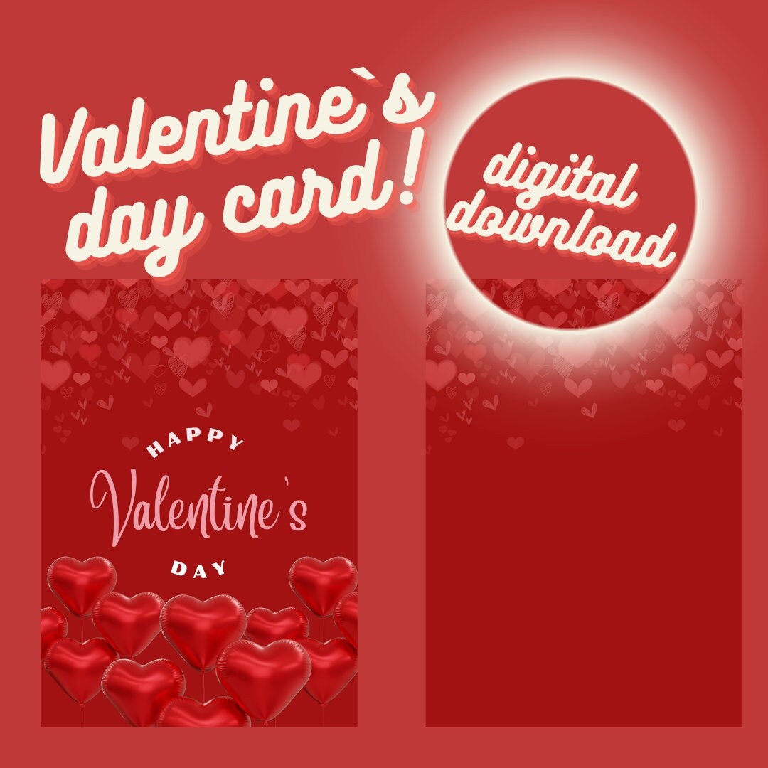 Printable Valentine s Day Printable Cards Happy Etsy