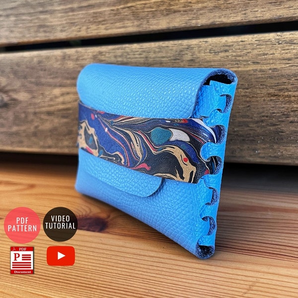 Downloadable Stitchless Wallet  Pattern - Leather Wallet Pattern , no stitching wallet template , no sew pattern pdf Create Stylish DIY