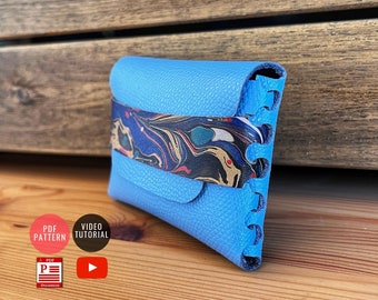 Patrón de billetera sin costuras descargable - Patrón de billetera de cuero, plantilla de billetera sin costuras, sin patrón de costura pdf Cree un bricolaje con estilo