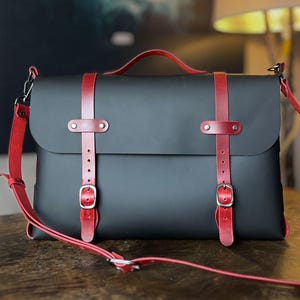 No Stitch Briefcase Pattern / 15,3x10" Leather Travel Laptop Bag PDF / No Sew Messenger PDF Pattern / Crossbody Bag Template