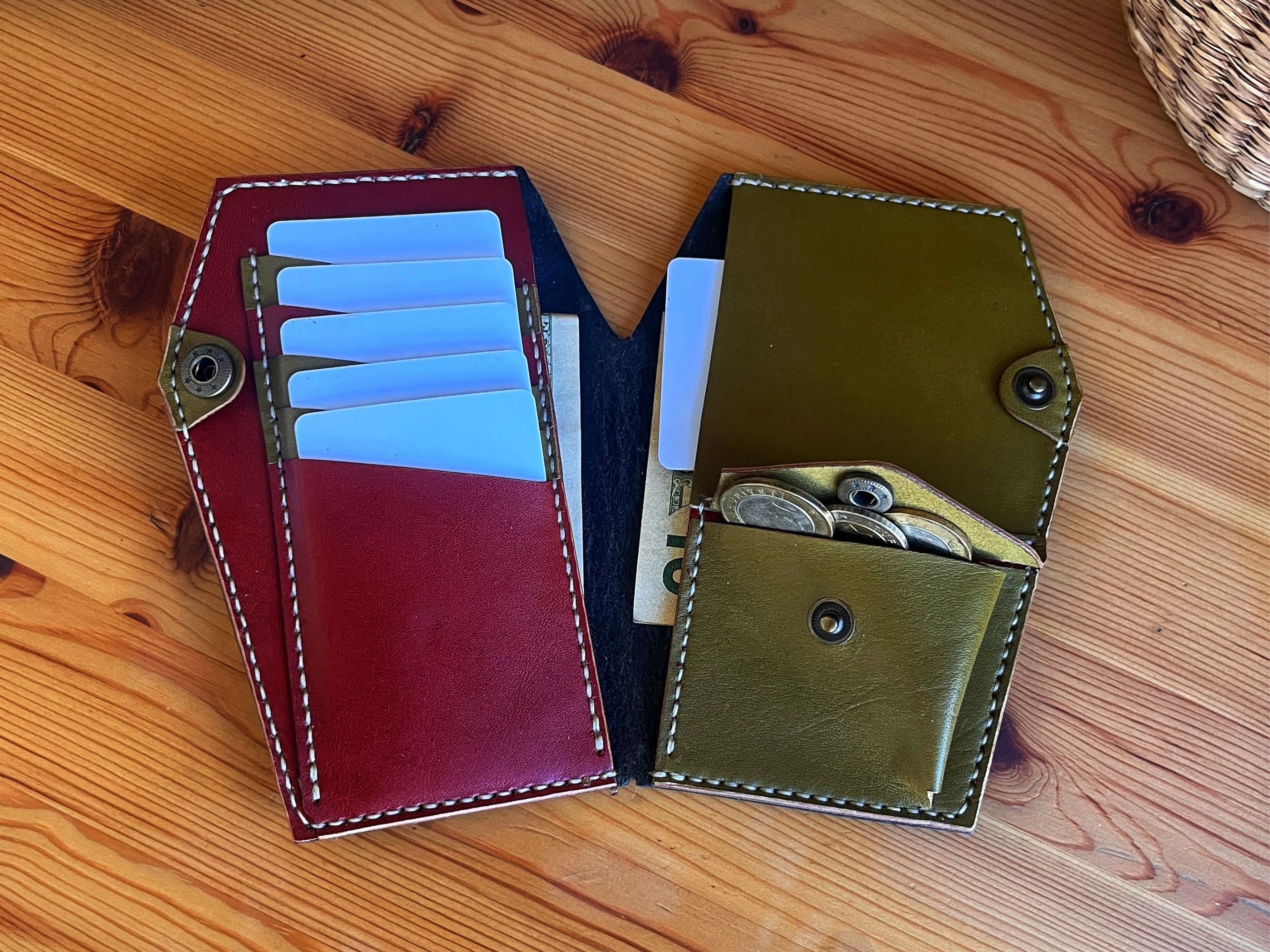 PDF Pattern Coffin Wallet With Coin Pouch/ Downloadable Leather Wallet