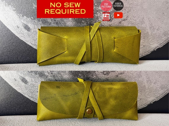 NO Sew Glasses & Pencil Case / Stitchless Sunglasses Cover  PDF Template / Leather Pattern DIY / Leather Pattern / Video Tutorial