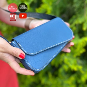 Asymmetrische Crossbody Bag Pattern / Ledertasche PDF /Herunterladbare Crossbody Bag Template / PDF Vorlage / Video Tutorial
