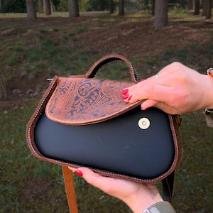 Handbag PDF Pattern / Downloadable Shoulder Bag Pattern / Leather Crossbody PDF Template / Video Tutorial