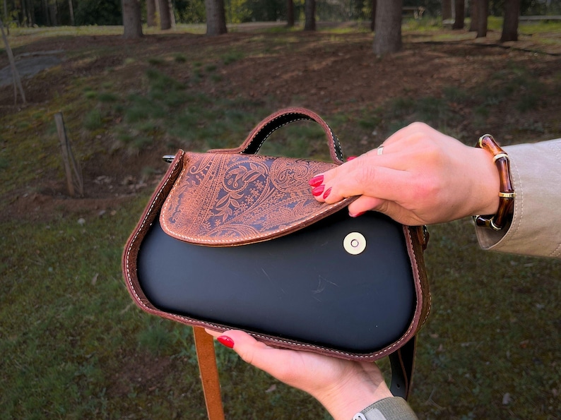 Handbag PDF Pattern / Downloadable Shoulder Bag Pattern / Leather Crossbody PDF Template / Video Tutorial