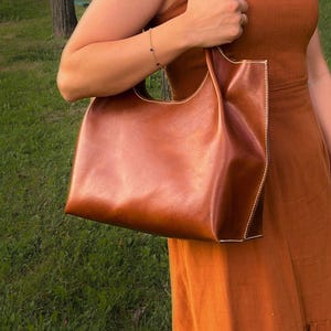 Leather Shopper Bag Pattern / Leather Tote Bag PDF Pattern /Downloadable Shopping Bag Template / Sewing Bag PDF / Video Tutorial