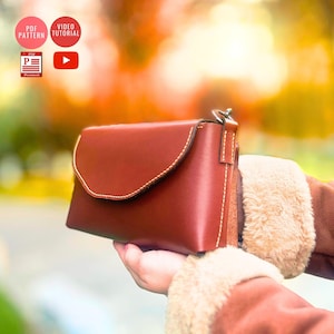 PDF Schnittmuster Crossbody Bag Pattern / Ledertasche PDF Vorlage / Downloadbare Schultertasche / Video Tutorial