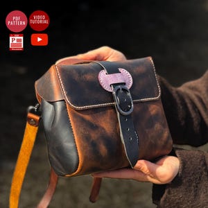 PDF Schnittmuster Schultertasche Schnittmuster / Leder Crossbody Bag PDF Vorlage / Herunterladbare Geldbörse / Handtasche PDF Schnittmuster / Video Anleitung