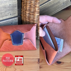 Origami Leder Kartenhalter Muster / PDF Vorlage / Leder DIY / Wallet Template / PDF Download