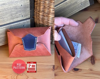 Origami Leder Kartenhalter Muster / PDF Vorlage / Leder DIY / Wallet Template / PDF Download