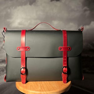 No Stitch Briefcase Pattern / 15,3x10" Leather Travel Laptop Bag PDF / No Sew Messenger PDF Pattern / Crossbody Bag Template