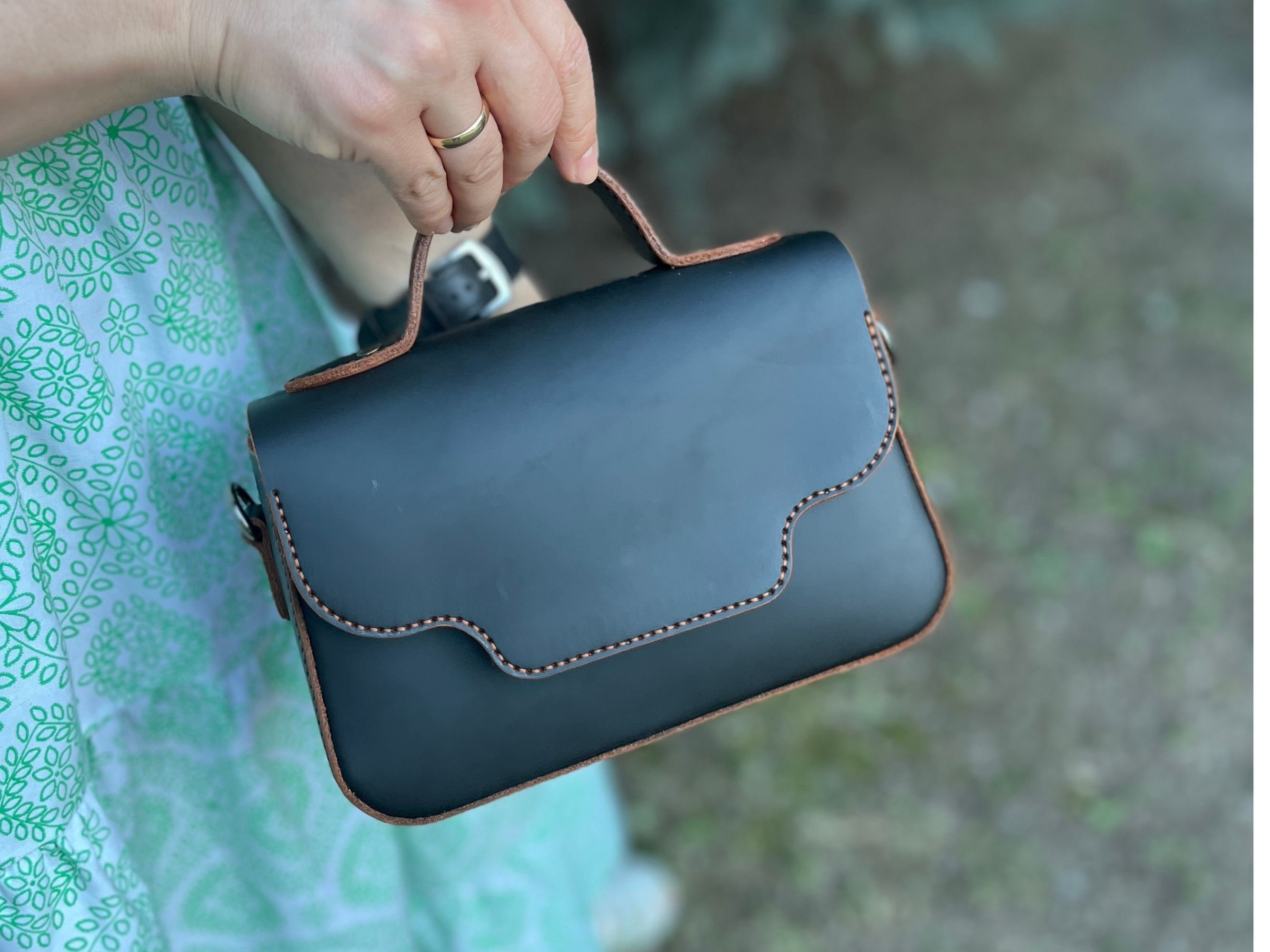 Solid Handbag Pattern PDF Pattern Crossbody Bag Pattern / Leather Hand Bag Template ...