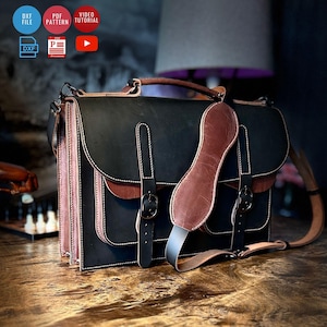 Leder Aktentasche PDF Nähanleitung bis 15.6 Zoll / DIY Laptop Case with Taschen (Video Tutorial)