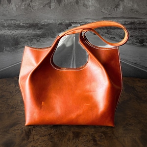 Leather Shopper Bag Pattern / Leather Tote Bag PDF Pattern /Downloadable Shopping Bag Template / Sewing Bag PDF / Video Tutorial