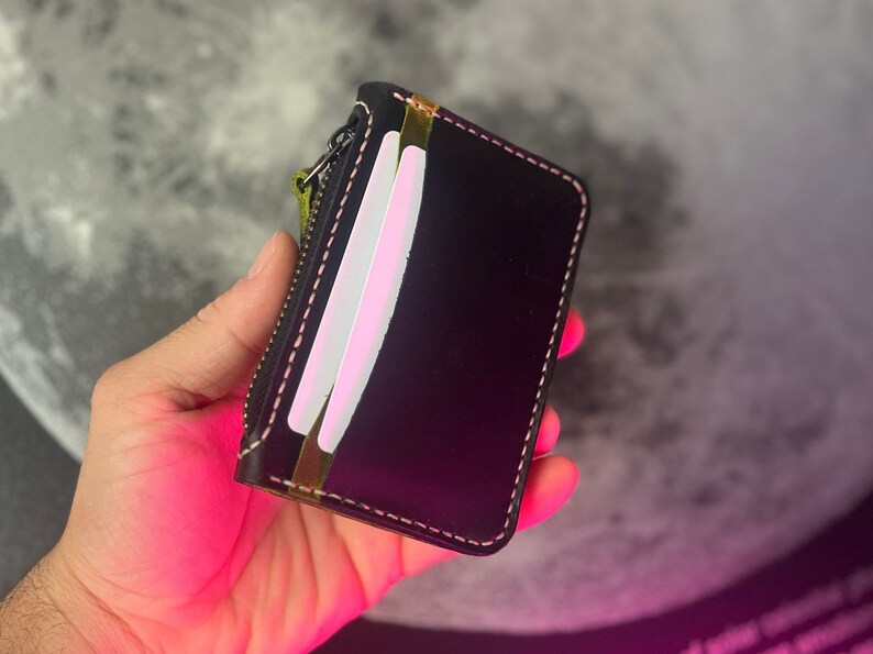 Cardholder with Zipper  Pattern /Compact Wallet PDF Template / Leather DIY / PDF Download / Video Tutorial