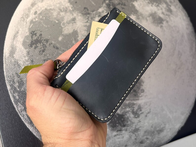 Cardholder with Zipper  Pattern /Compact Wallet PDF Template / Leather DIY / PDF Download / Video Tutorial