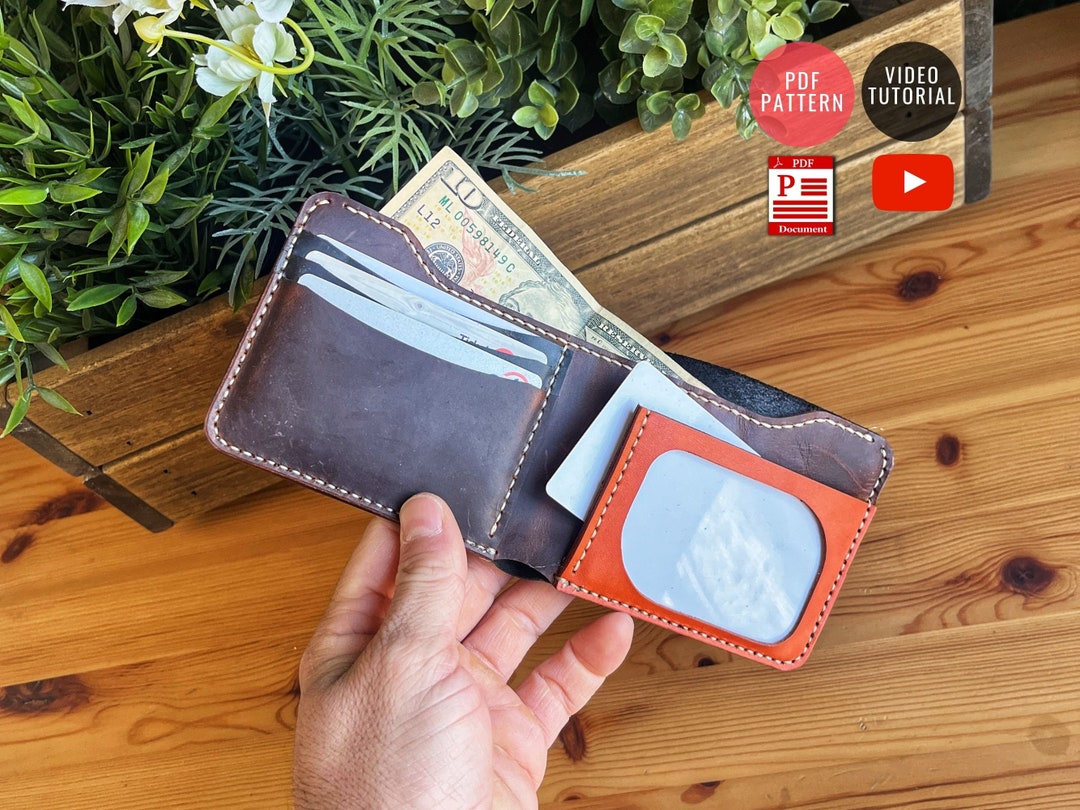 PDF Pattern Bi-fold Wallet With ID Slot / Leather Wallet Template DIY ...