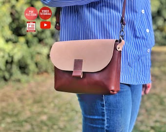 PDF Pattern Crossbody Bag Pattern / Leather Bag PDF / Shoulder Bag PDF Template / Video Tutorial