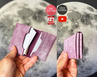 PDF Pattern Minimal Wallet / Cardholder Pattern / Leather Folded Cardholder DIY / PDF Download / Video Tutorial